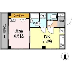 1DK 間取り図