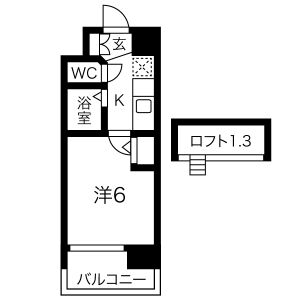 1K 間取り図