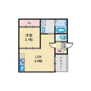 1LDK 間取り図