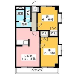 2LDK 間取り図