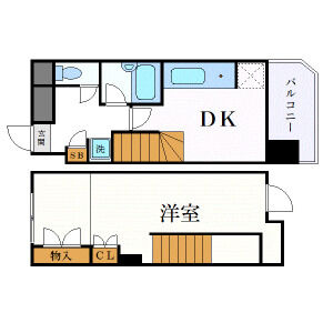 1DK 間取り図