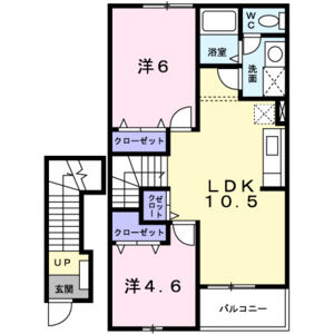 2LDK 間取り図