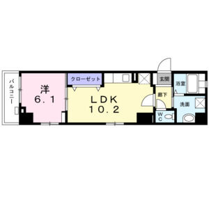 1LDK 間取り図