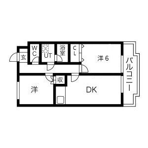 2DK 間取り図