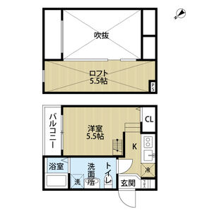 1K 間取り図