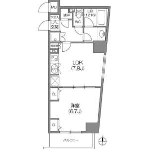 1DK 間取り図