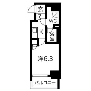1K 間取り図