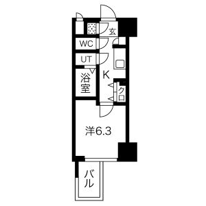 1K 間取り図