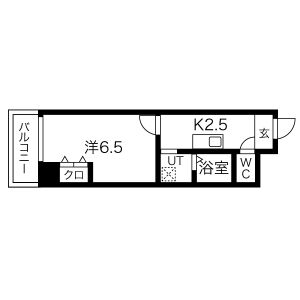 1K 間取り図