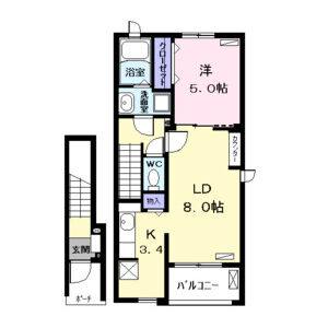 1LDK 間取り図
