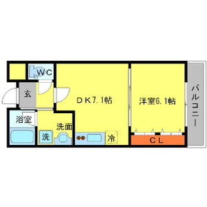 1DK 間取り図