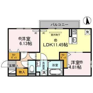 2LDK 間取り図