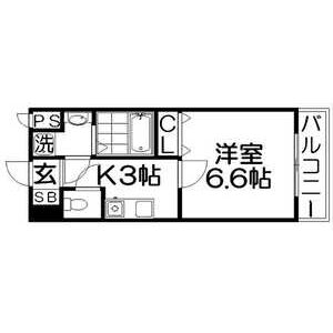 1K 間取り図