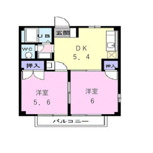 2DK 間取り図