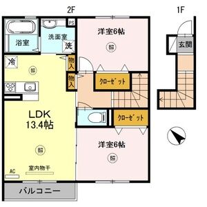 2LDK 間取り図