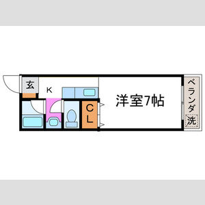 1K 間取り図