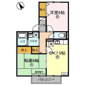 2DK 間取り図