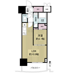 1LDK 間取り図