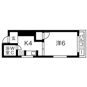 1K 間取り図