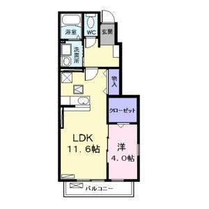 1LDK 間取り図