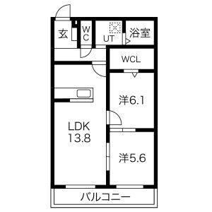 2LDK 間取り図
