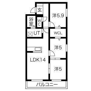 3LDK 間取り図