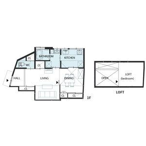 1LDK 間取り図
