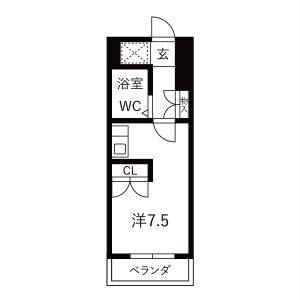 1K 間取り図