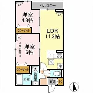 2LDK 間取り図