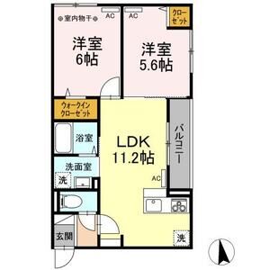 2LDK 間取り図