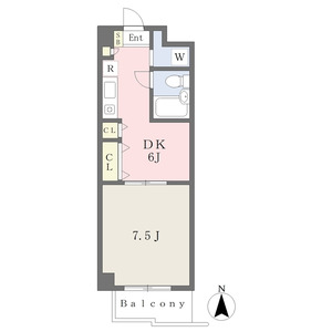 1DK 間取り図