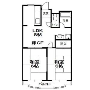 2LDK 間取り図