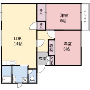 2LDK 間取り図