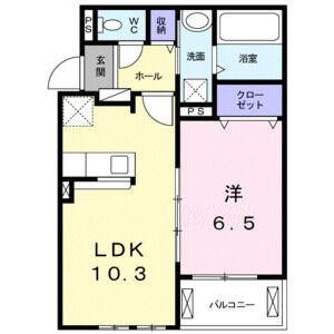 1LDK 間取り図