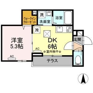 1DK 間取り図