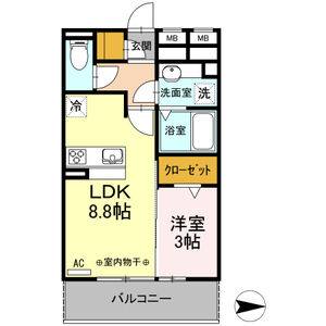 1LDK 間取り図