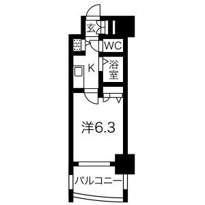 1K 間取り図