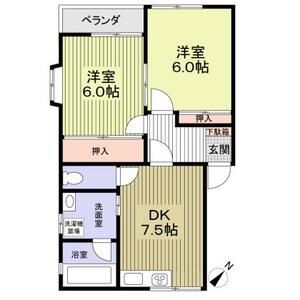 2DK 間取り図