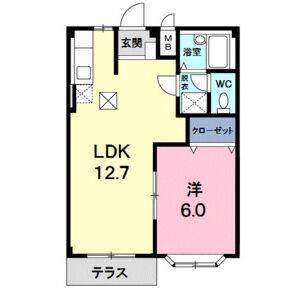 1LDK 間取り図