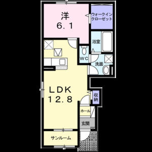 1LDK 間取り図