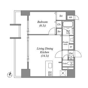 1LDK 間取り図