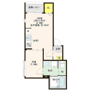 1LDK 間取り図