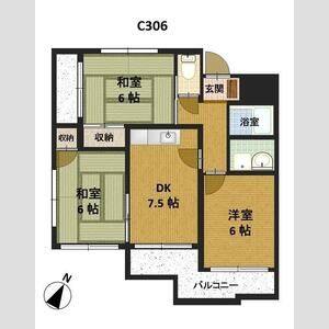 3DK 間取り図