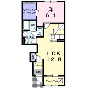 1LDK 間取り図
