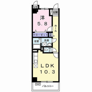 1LDK 間取り図