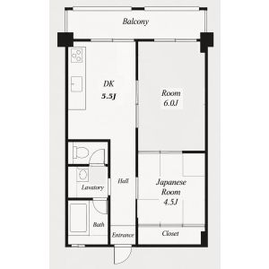 2DK 間取り図