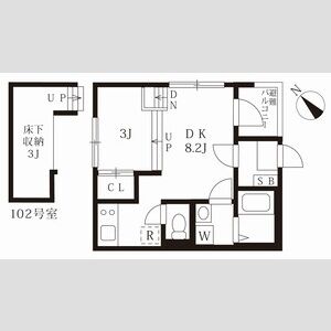 1DK 間取り図