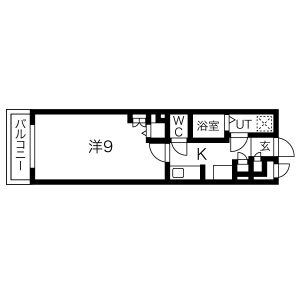 1K 間取り図