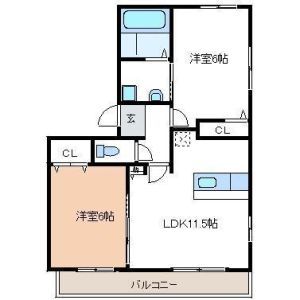 2LDK 間取り図