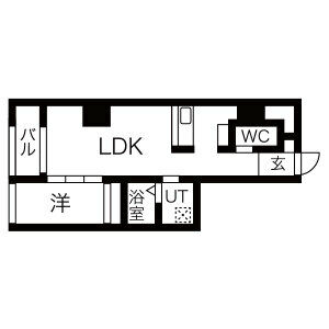 1LDK 間取り図